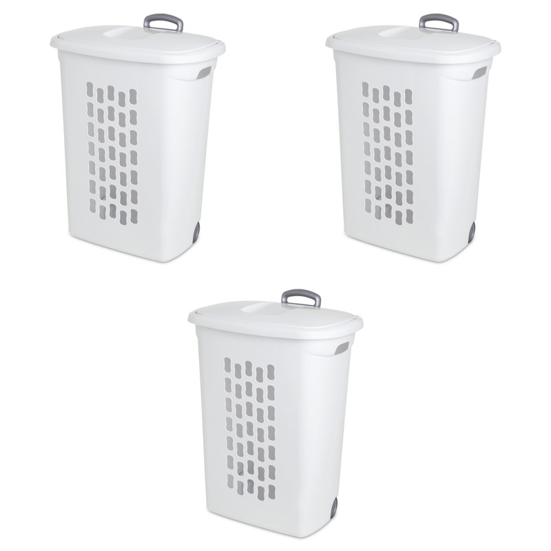 Sterilite Ultra Wheeled Laundry Hamper with Lid Handle and Wheels for Easy Rolling of Clothes Reviews Wayfair